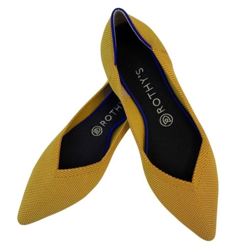 Rothy's Mustard Yellow Pointed Flats